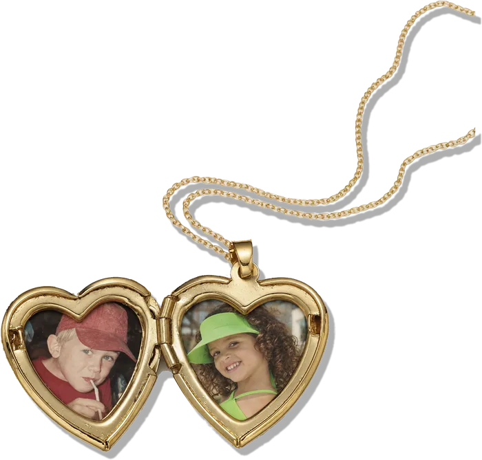 Locket with childhood photos of Will and Andrea
